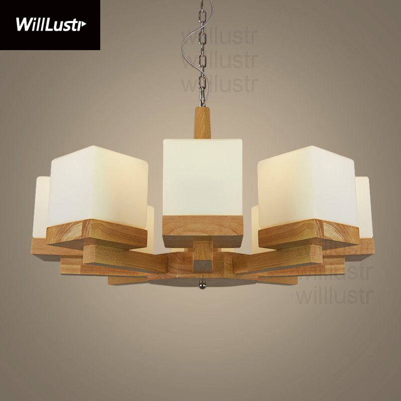 Engraved Wood Frame - Lampada a sospensione in vetro con