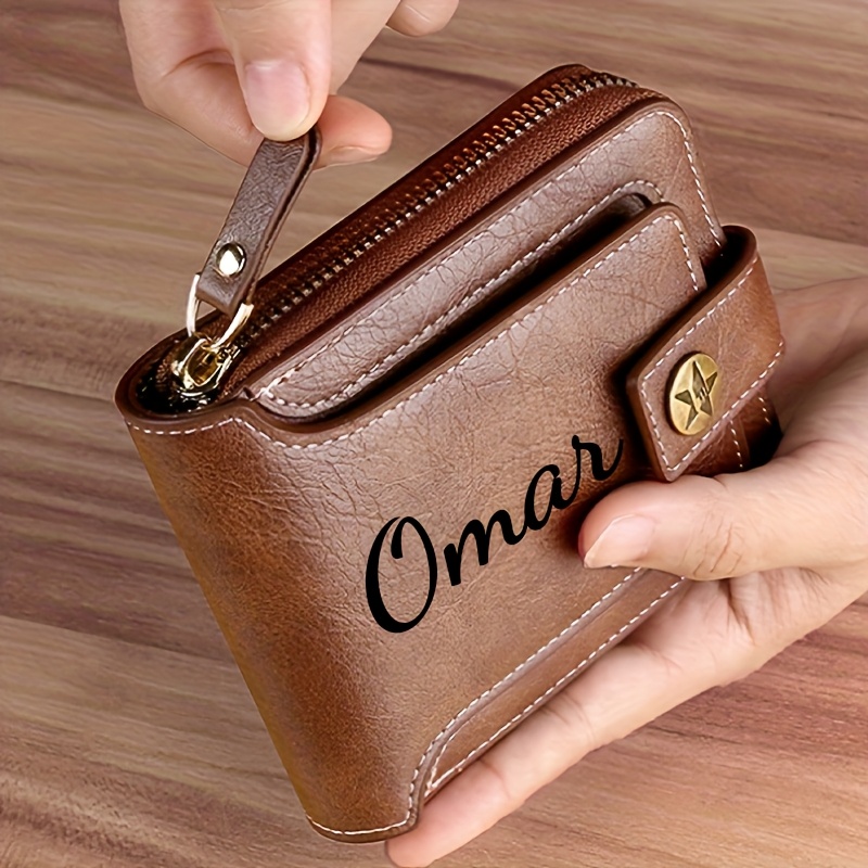 Personalized Name Box - Portafoglio da uomo con nome personalizzato,
