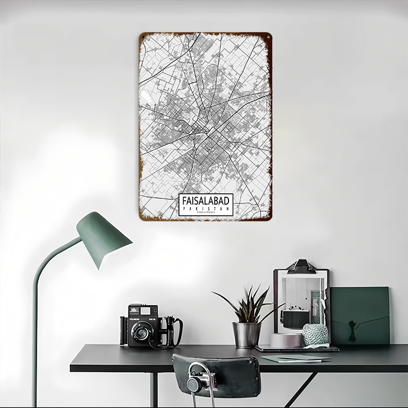 Mappa della città di Faisalaba - Custom Map Poster recensione e prezzo