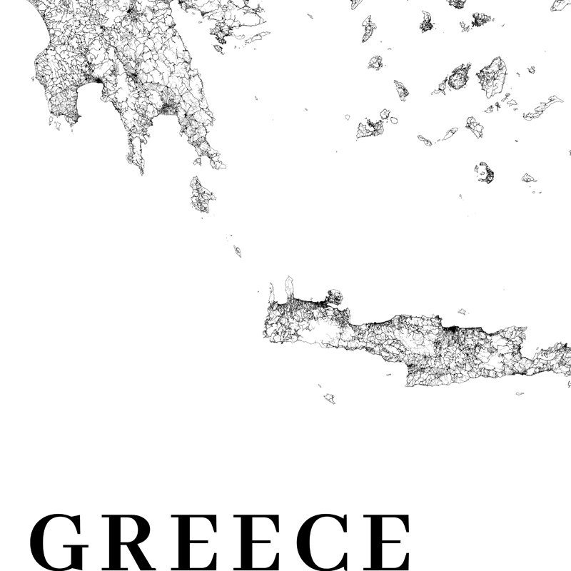 Grecia Road Map Poster Stampe  - Custom Star Map recensione e prezzo